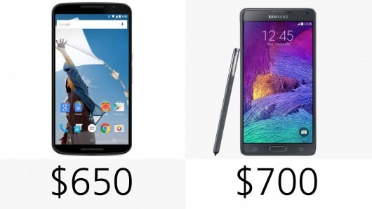 谷歌 Nexus 6 与三星 Galaxy Note 4 性价比详细区分