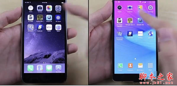 苹果iPhone6 Plus与三星Galaxy Note4速度对比测试视频