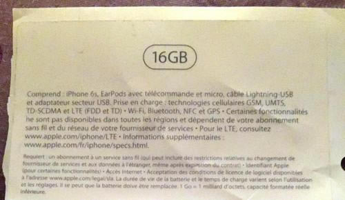 iphone6s包装材料显示：存储依然16GB起