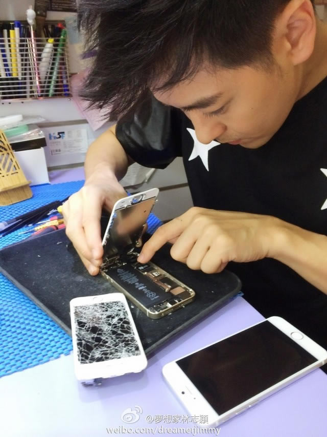 真机还是机模? 林志颖晒5.5英寸iPhone6