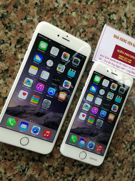 点击查看大图 偷跑?iPhone 6/6 Plus 真机提前在中国、越南出现(对比图/视频)_手机资讯_手机学院_本站