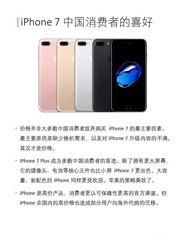 苹果iPhone7/7 Plus中国购买力报告:128GB版最受欢迎_苹果手机_手机学院_本站