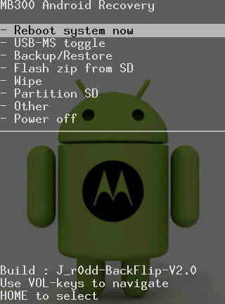 摩托罗拉Backflip MB300/ME600 recovery卡刷刷机图文教程